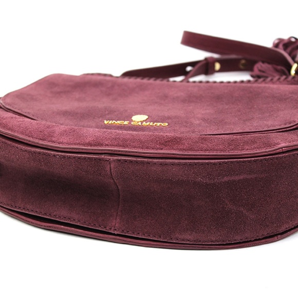 Vince Camuto Plum Tassle Flap Aiko Crossbody Suede 5211 - Picture 5 of 6
